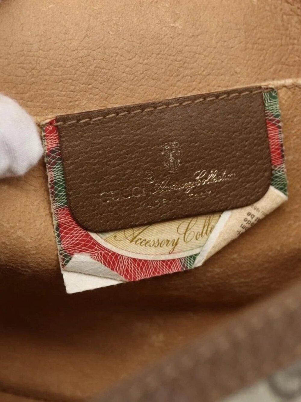GUCCI GG Supreme Web Sherry Line Clutch Bag PVC Beige Gold 89 01 030 Auth ti3667 - Picture 12 of 16